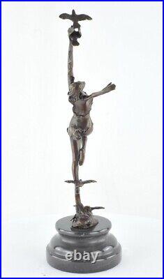 Art Nouveau Style Statue Sculpture Dancer Sexy Art Deco Style Bronze Signed