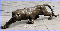 Art Nouveau Style Statue Sculpture Jaguar Wildlife Art Deco Style Bronze Decor