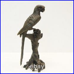 Art Nouveau Style Statue Sculpture Parrot Bird Wildlife Art Deco Style Bronze