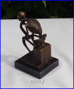 Art Nouveau Style Statue Sculpture The Thinker Art Deco Style Bronze Signed