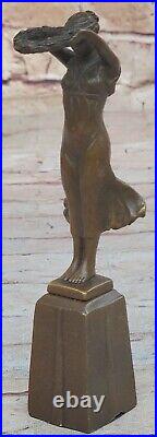 Barefoot Lady Bronze Sculpture Art Deco Nouveau Hot Cast Figure Home Art Deco