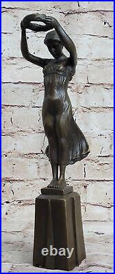 Barefoot Lady Bronze Sculpture Art Deco Nouveau Hot Cast Figure Home Decor Gift