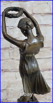 Barefoot Lady Bronze Sculpture Art Deco Nouveau Hot Cast Figure Home Decor Gift
