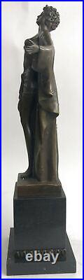 Beautiful Signed 100% BRONZE ART DECO Erotic Spring Awakening Sculpture Figurine