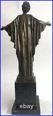 Beautiful Signed 100% BRONZE ART DECO Erotic Spring Awakening Sculpture Figurine