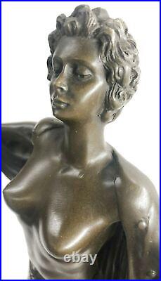 Beautiful Signed 100% BRONZE ART DECO Erotic Spring Awakening Sculpture Figurine