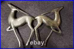 Brass Art Deco Gazelle Statues Without Missing Bottom