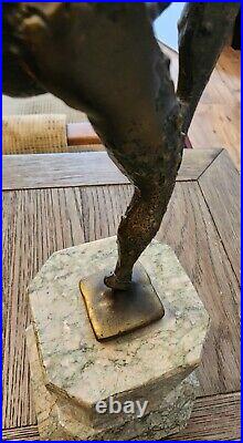 Bronze Art Deco Roaring Twenties Demetre Chiparus Dancer On Mable Pedestal