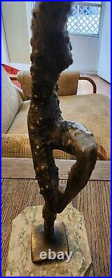 Bronze Art Deco Roaring Twenties Demetre Chiparus Dancer On Mable Pedestal