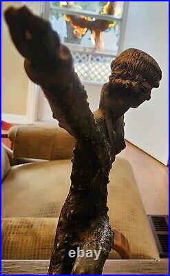 Bronze Art Deco Roaring Twenties Demetre Chiparus Dancer On Mable Pedestal