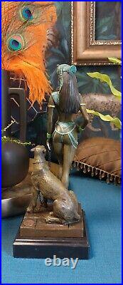 Bronze Figurine Art Deco Sculpture Statue Egyptian Cleopatra Hot Cast Nude Lady