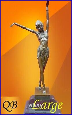 Bronze Figurine Art Deco Sculpture Statue Egyptian Dancer Female Figure Chiparus