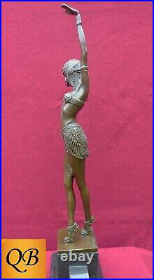 Bronze Figurine Art Deco Sculpture Statue Egyptian Dancer Female Figure Chiparus