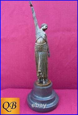 Bronze Figurine Art Deco Sculpture Statue Footsteps Hot Cast Figure Chiparus