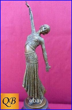 Bronze Figurine Art Deco Sculpture Statue Footsteps Hot Cast Figure Chiparus