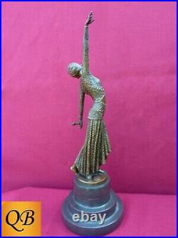 Bronze Figurine Art Deco Sculpture Statue Footsteps Hot Cast Figure Chiparus