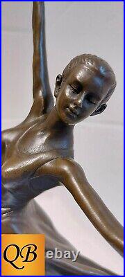 Bronze Figurine Art Deco Sculpture Statue Yvette Lady Dancer Hot Cast Figure