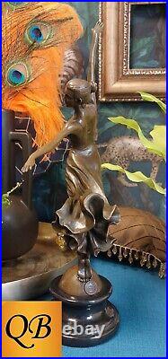 Bronze Figurine Art Deco Sculpture Statue Yvette Lady Dancer Hot Cast Figure