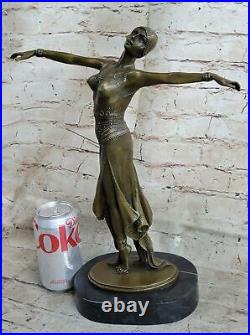 Bronze Modern Vintage Art Deco Sculpture DH Chiparus Female Dancer Metal Statue