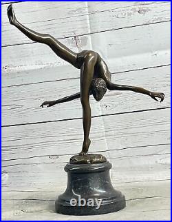 Bronze Sculpture Statue SALE Original Art Deco Nude Talented Gymnast Gift