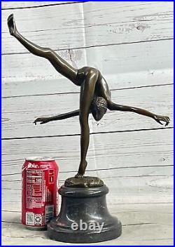 Bronze Sculpture Statue SALE Original Art Deco Nude Talented Gymnast Gift