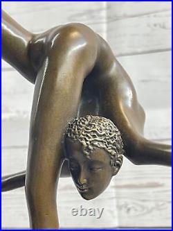 Bronze Sculpture Statue SALE Original Art Deco Nude Talented Gymnast Gift