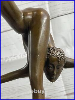 Bronze Sculpture Statue SALE Original Art Deco Nude Talented Gymnast Gift