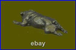 Bronze Sculpture of a Sleeping Bulldog or Pug Dog Hot Cast Art Deco Statue Sale