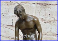 Bronze Statue Male Nude Gay Interest Bodybuilder Muscular Art Deco Figurine