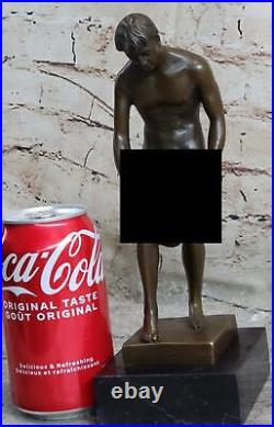 Bronze Statue Male Nude Gay Interest Bodybuilder Muscular Art Deco Figurine