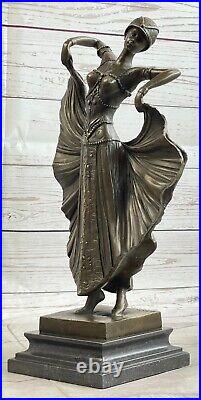 Bronze-marble Sculpture Butterfly Dancer By Chiparus Signed Figure Nr