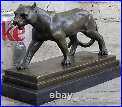 Bronze sculpture Art Deco Black Panther Animal statue Jaguar Figurine Leopard