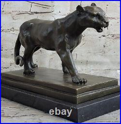 Bronze sculpture Art Deco Black Panther Animal statue Jaguar Figurine Leopard