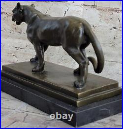 Bronze sculpture Art Deco Black Panther Animal statue Jaguar Figurine Leopard