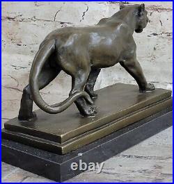 Bronze sculpture Art Deco Black Panther Animal statue Jaguar Figurine Leopard