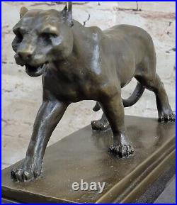 Bronze sculpture Art Deco Black Panther Animal statue Jaguar Figurine Leopard