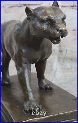 Bronze sculpture Art Deco Black Panther Animal statue Jaguar Figurine Leopard