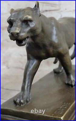 Bronze sculpture Art Deco Black Panther Animal statue Jaguar Figurine Leopard