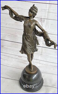 Bronze statue art deco Dancer sculpture SIGNED Kernalan Hot Cast Figurine Statue