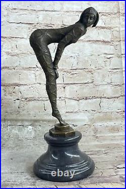Chiparus Signed Rare Bronze Sculpture Art Deco Dancer Hot Cast Figurine Figure