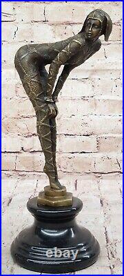 Chiparus Signed Rare Bronze Sculpture Art Deco Dancer Hot Cast Figurine Figure