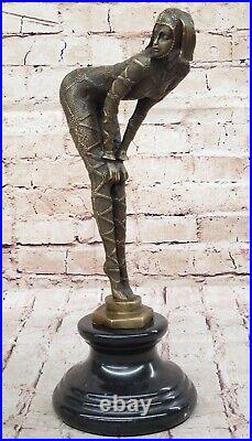 Chiparus Signed Rare Bronze Sculpture Art Deco Dancer Hot Cast Figurine Figure