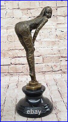 Chiparus Signed Rare Bronze Sculpture Art Deco Dancer Hot Cast Figurine Figure