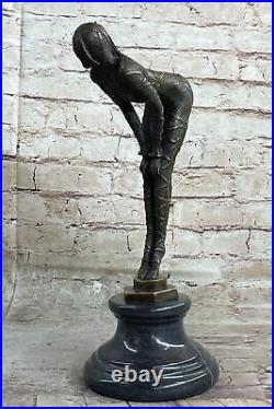 Chiparus Signed Rare Bronze Sculpture Art Deco Dancer Hot Cast Figurine Figure
