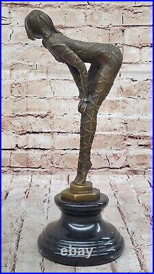 Chiparus Signed Rare Bronze Sculpture Art Deco Dancer Hot Cast Figurine Figure