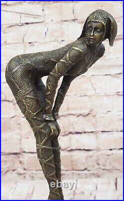 Chiparus Signed Rare Bronze Sculpture Art Deco Dancer Hot Cast Figurine Figure