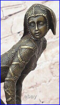 Chiparus Signed Rare Bronze Sculpture Art Deco Dancer Hot Cast Figurine Figure