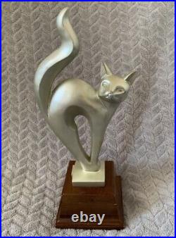 Collectible Antique Art Deco Cat Sculpture Vintage Retro Style