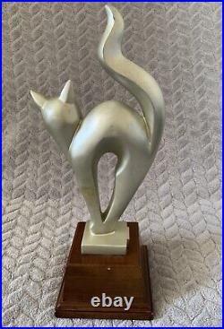 Collectible Antique Art Deco Cat Sculpture Vintage Retro Style