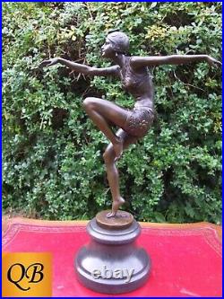 Con Brio Bronze Dancer Flapper Girl Art Deco Figurine Sculpture Statue Figure